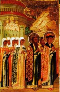 Великий князь Михаил направляется из Чернигова в Печерский монастырь в Киев