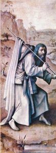 Иероним Босх. Святой Иаков Великий как паломник, левая внешняя створка триптиха «Страшный Суд». 1504 год.