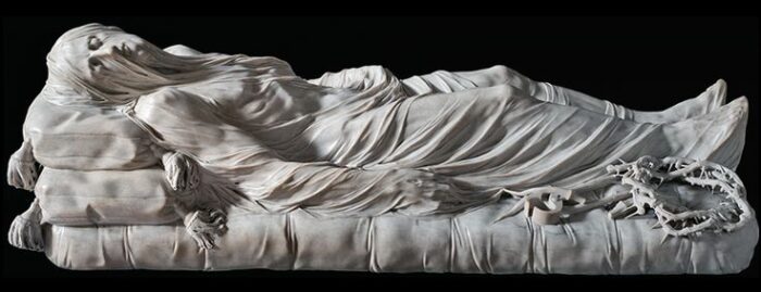 Джузеппе Санмартино. «Христос под плащаницей», 1753 г. Капелла Сан-Северо